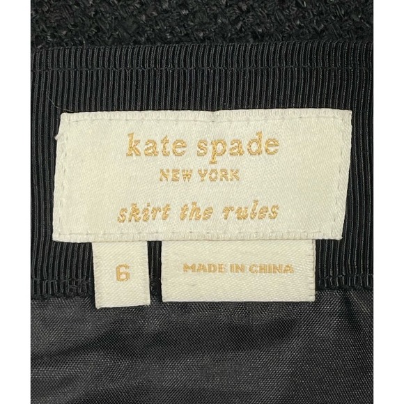 Kate Spade Skirt the Rules Tweed A-Line Skirt Black Sz 6 Business Career Preppy - Picture 2 of 12